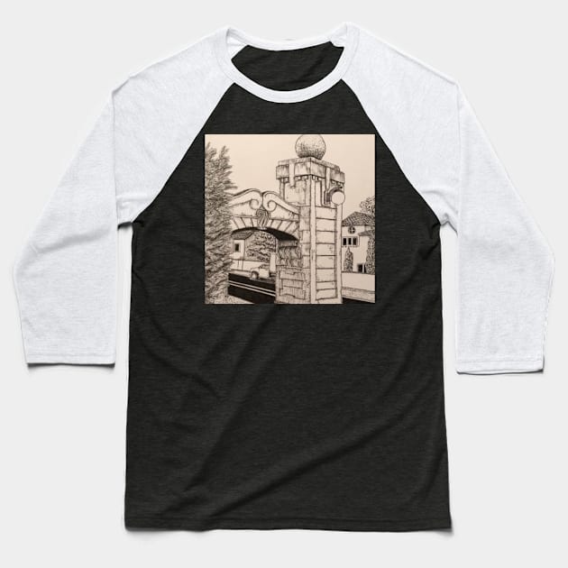 Entrance to Laurelhurst neighborhood Baseball T-Shirt by Maskaryo Art